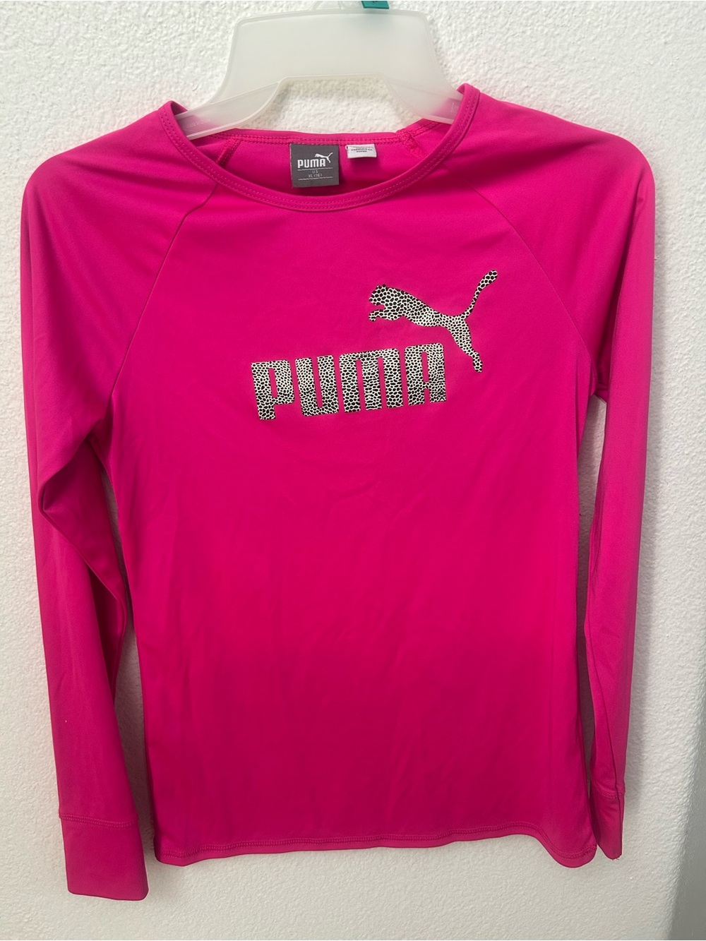 Puma Hot Pink Long Sleeve Logo Tee